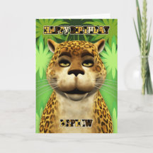 Carte d'anniversaire Nephew Leopard Jungle