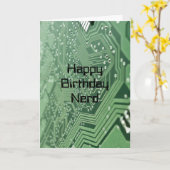 Carte d'anniversaire Nerd de l'ordinateur (Fleur jaune)