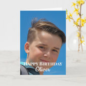 Carte d'anniversaire neveu photo personnalisée (Fleur jaune)