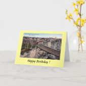Carte d'anniversaire - New York City ascenseur (Fleur jaune)