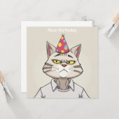 Carte d'anniversaire Nice - Édition Cat (Devant/Arrière en situation)