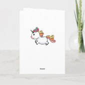 Carte d'anniversaire nièce avec licorne mignonne (Dos)