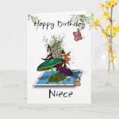 Carte d'anniversaire nièce - Fées gothiques Spring (Fleur jaune)