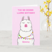 Carte d'anniversaire No Drama Llama (Fleur jaune)