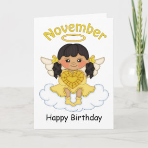 Carte d'anniversaire Noir Ange Birthstone