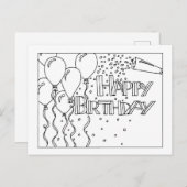 Carte d'anniversaire noir et blanc (Devant / Derrière)