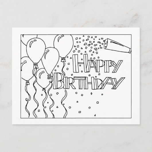 Carte d'anniversaire noir et blanc (Devant)