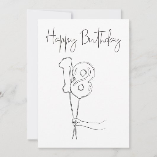 CARTE D'ANNIVERSAIRE NOIR ET BLANC (Devant)
