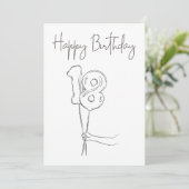 CARTE D'ANNIVERSAIRE NOIR ET BLANC (Debout devant)