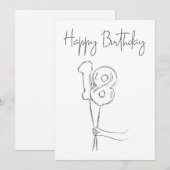 CARTE D'ANNIVERSAIRE NOIR ET BLANC (Devant / Derrière)
