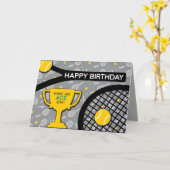 Carte d'anniversaire 🎾 🖤 noir et jaune (Fleur jaune)