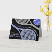 Carte d'anniversaire 🎾 🖤 noir et violet de tenni (Fleur jaune)