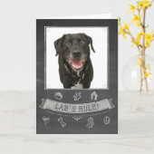 Carte d'anniversaire noire de tableau de (Fleur jaune)