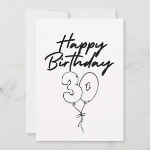 CARTE D'ANNIVERSAIRE NOIRE ET BLANCHE