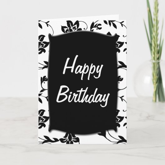 Carte d'anniversaire noire et blanche (Devant)