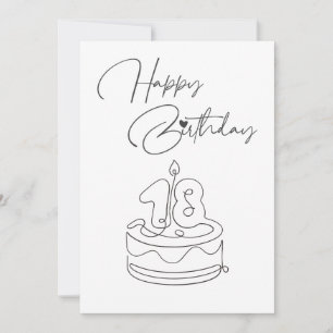 CARTE D'ANNIVERSAIRE NOIRE ET BLANCHE