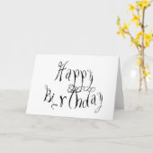 Carte d'anniversaire noire et blanche (Fleur jaune)