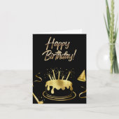 Carte d'anniversaire noire et or (Devant)