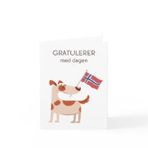 Carte d'anniversaire norvégienne – Gratulerer med 
