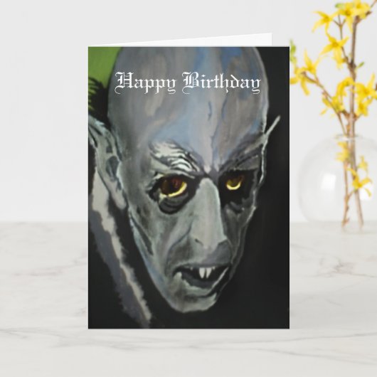 Carte d'anniversaire "Nosferatu" (Fleur jaune)