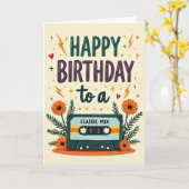 Carte d'anniversaire Nostalgic Mix (Fleur jaune)