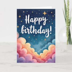 Carte d'anniversaire nuit étoilée