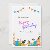 Carte d'anniversaire numérique joyeuse (Devant)