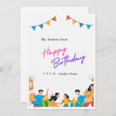 Carte d'anniversaire numérique joyeuse (Devant / Derrière)