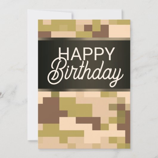 Carte d'anniversaire numérique Khaki (Devant)
