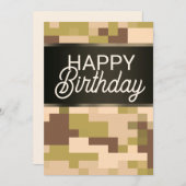 Carte d'anniversaire numérique Khaki (Devant / Derrière)