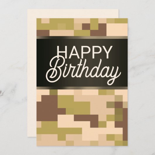 Carte d'anniversaire numérique Khaki (Devant / Derrière)