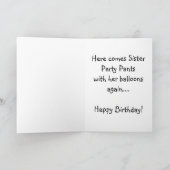 Carte d'anniversaire Nun "Soeur Pantalon de fête" (Intérieur)