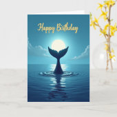 Carte d'anniversaire Océan au Clair de Lune (Fleur jaune)