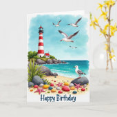 Carte d'anniversaire Océan Tranquille (Fleur jaune)