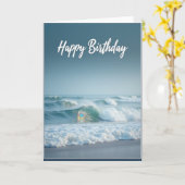 Carte d'anniversaire Ocean Waves (Fleur jaune)