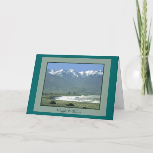 Carte d'anniversaire - Oceanside de Kaikoura, (Devant)