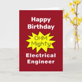 Carte d'Anniversaire Ohm Mighty Electrical Enginee (Fleur jaune)