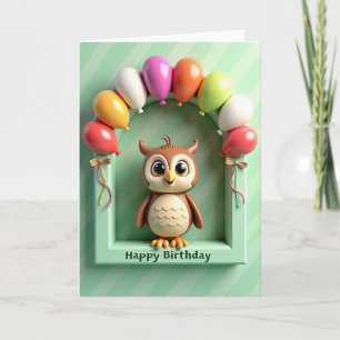 Carte d'anniversaire oiseau adorable