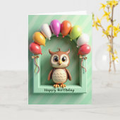 Carte d'anniversaire oiseau adorable (Fleur jaune)