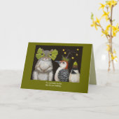 carte d'anniversaire oiseau/animal (Fleur jaune)