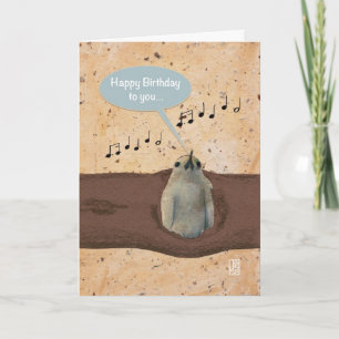 Carte d'anniversaire Oiseau dans un tronc bleu