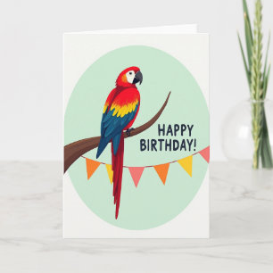 Carte d'anniversaire Oiseau Écarlate