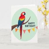 Carte d'anniversaire Oiseau Écarlate (Fleur jaune)