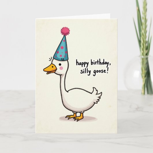 Carte d'anniversaire oiseau fantaisiste (Devant)