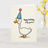 Carte d'anniversaire oiseau fantaisiste (Fleur jaune)