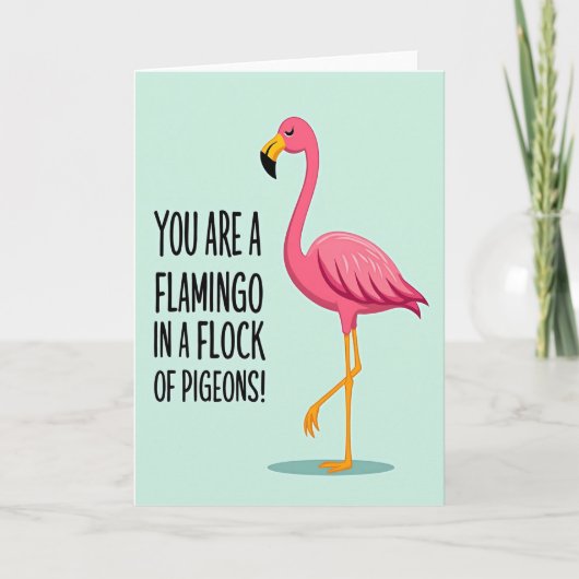 Carte d'anniversaire oiseau fuchsia (Devant)