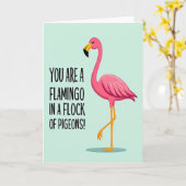 Carte d'anniversaire oiseau fuchsia (Fleur jaune)