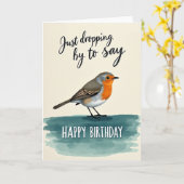 Carte d'anniversaire Oiseau Guilleret (Fleur jaune)