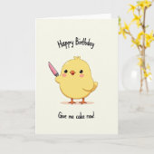 Carte d'anniversaire Oiseau Jaune Doux (Fleur jaune)