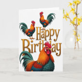 Carte d'anniversaire Oiseau Joyeux (Fleur jaune)
